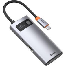 Baseus Metal Gleam Series 4-in-1 Multifunctional Type-C HUB Docking Station Space Gray (CAHUB-CY0G)