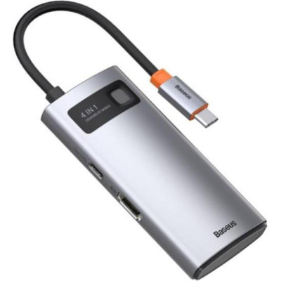 Baseus Metal Gleam Series 4-in-1 Multifunctional Type-C HUB Docking Station Space Gray (CAHUB-CY0G)