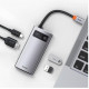 Baseus Metal Gleam Series 4-in-1 Multifunctional Type-C HUB Docking Station Space Gray (CAHUB-CY0G)