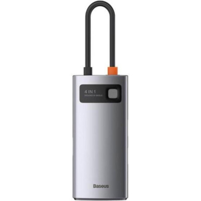 Baseus Metal Gleam Series 4-in-1 Multifunctional Type-C HUB Docking Station Space Gray (CAHUB-CY0G)