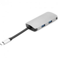 PowerPlant USB-C-2хUSB3.0, HDMI, RJ45, USB-C (CA911691)