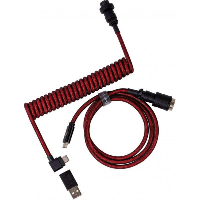 Keychron Premium Coiled Aviator Cable Angled Type-A/Type-C Red (CAB4_KEYCHRON)