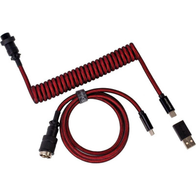 Keychron Premium Coiled Aviator Cable-Straight Red