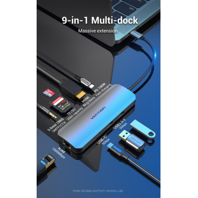 Vention 9-in-1 Docking Station Aluminum Alloy Type (TOMHB)