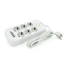 Donglixia F06U 6 розеток + 4 USB + 1 Type C 2м