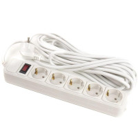 PowerPlant 7 м белый 5 розеток (PPSA10M70S5B)