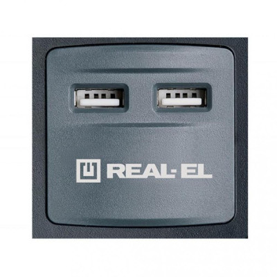 REAL-EL RS-8F USB CHARGE 3M, BLACK (EL122300004)