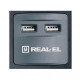 REAL-EL RS-8F USB CHARGE 3M, BLACK (EL122300004)