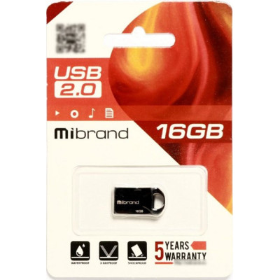 Mibrand 16GB Hawk USB 2.0 Black (MI2.0/HA16M1B)
