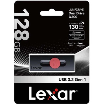 Lexar 128 GB JumpDrive Dual Drive D300 (LJDD300128G-BNBNG)
