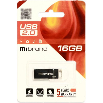 Mibrand 16GB ?hameleon USB 2.0 Black (MI2.0/CH16U6B)