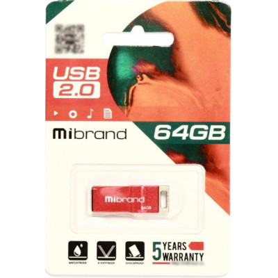 Mibrand 64GB Сhameleon USB 2.0 Red (MI2.0/CH64U6R)
