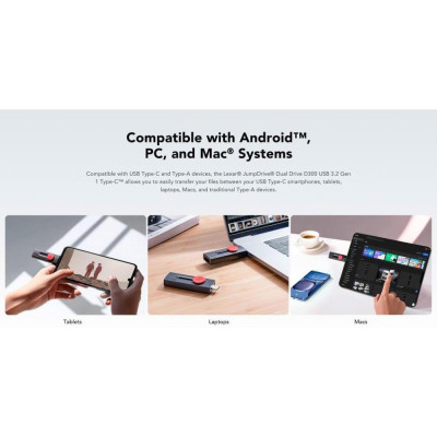 Lexar 256 GB JumpDrive Dual Drive D300 (LJDD300256G-BNBNG)