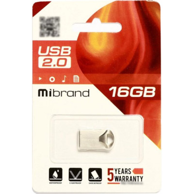 Mibrand 16GB Hawk USB 2.0 Silver (MI2.0/HA16M1S)