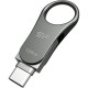 Silicon Power 128GB DriveMobile C80 USB 3.1 + Type-C Silver (SP128GBUC3C80V1S)