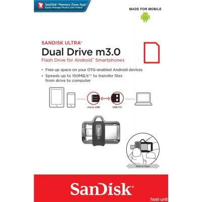 SanDisk 16 GB USB Ultra Dual OTG USB 3.0 Black (SDDD3-016G-G46)