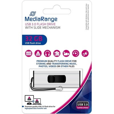 MediaRange 32 GB Slide USB 3.0 Silver (MR916)