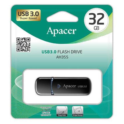 Apacer 32 GB AH355 USB 3.0 Black (AP32GAH355B-1)