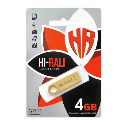 Hi-Rali 4 GB USB Flash Drive Hi-Rali Shuttle series Gold (HI-4GBSHGD)