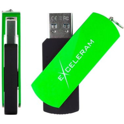 Exceleram 64 GB P2 Black/Green USB 2.0 EXP2U2GRB64