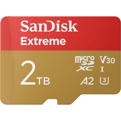 SanDisk 2 TB microSDXC U3 V30 A2 Extreme + Adapter SD (SDSQXAV-2T00-GN6MA)