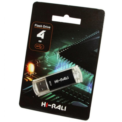 Hi-Rali 4 GB USB Flash Drive V-Cut series Black (HI-4GBVCBK)