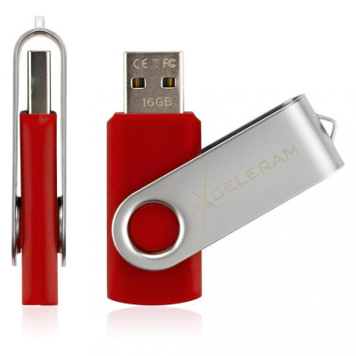 Exceleram 16 GB P1 Series Silver/Red USB 2.0 (EXP1U2SIRE16)
