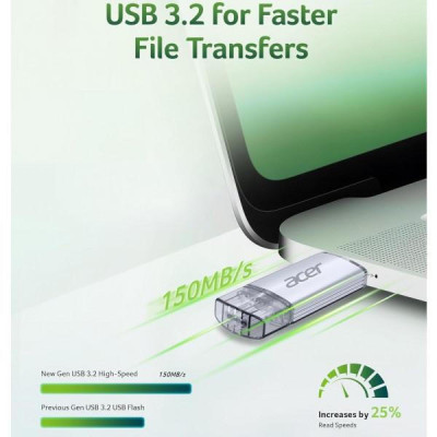 Acer 32 GB UT300 USB-A/Type-C 3.2 Silver (BL.9BWWA.588)