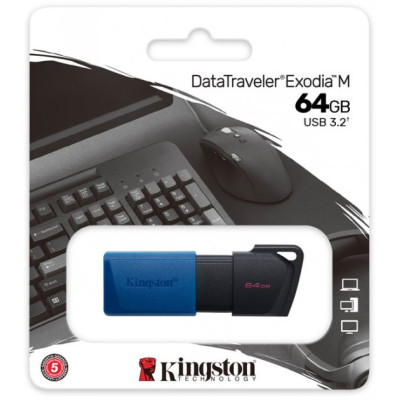 Kingston 64 GB DataTraveler Exodia M USB 3.2 Blue (DTXM/64GB)
