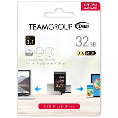 TEAM 32 GB OTG Type-C Team M181 USB 3.1 Black (TM181332GB01)