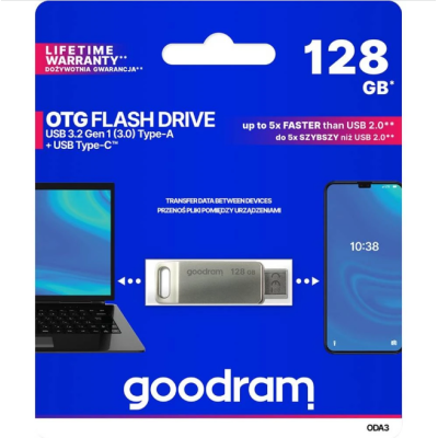 GOODRAM 128 GB ODA3 USB 3.2 Type-C Silver (ODA3-1280S0R11)