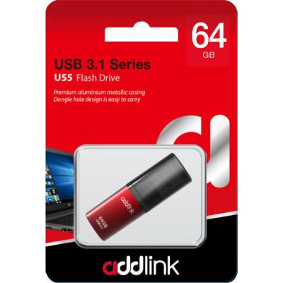 Addlink 64 GB U55 USB 3.1 Red (ad64GBU55R3)
