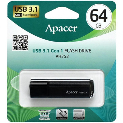 Apacer 64 GB AH353 Black (AP64GAH353B-1)