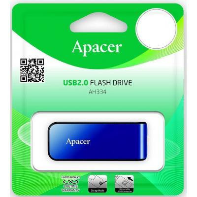 Apacer 16 GB AH334 Blue USB 2.0 (AP16GAH334U-1)