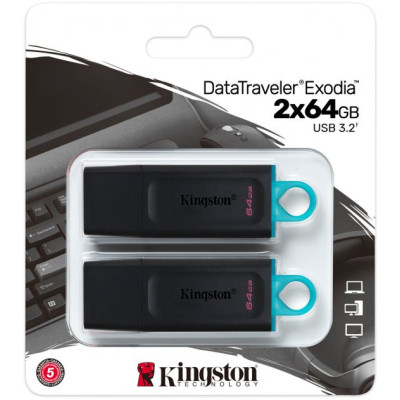 Kingston 2 x 64 GB DataTraveler Exodia USB 3.2 (DTX/64GB-2P)