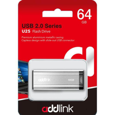 addlink 64 GB U25 USB 2.0 Silver (ad64GBU25S2)