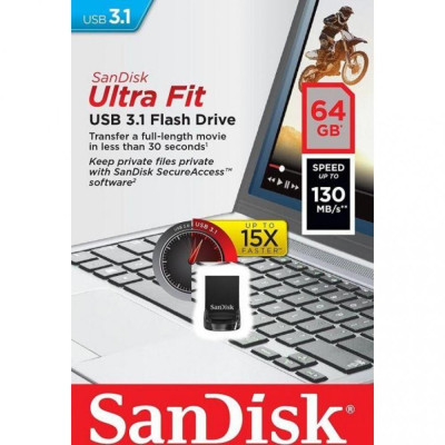 SanDisk 64 GB Flash Drive USB USB 3.1 Ultra Fit (SDCZ430-064G-G46)