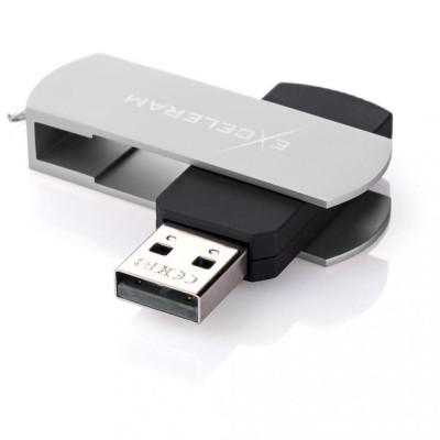 Exceleram 64 GB P2 Series Silver/Black USB 2.0 (EXP2U2SIB64)