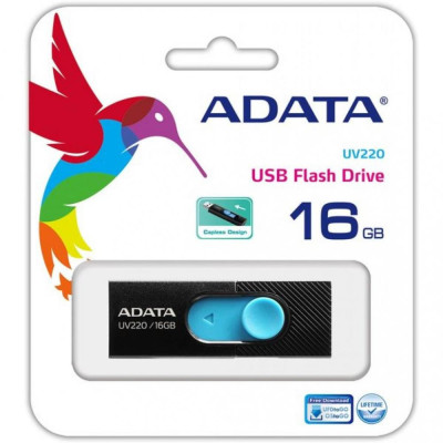 ADATA 16 GB UV220 Black/Blue USB 2.0 (AUV220-16G-RBKBL)
