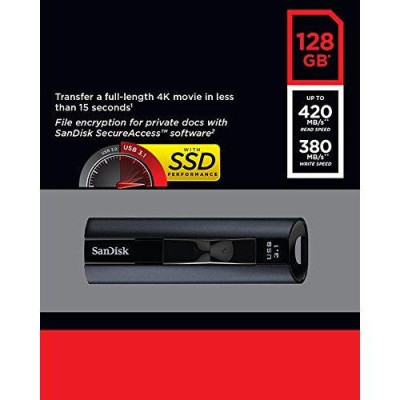 SanDisk 128 GB Extreme Pro USB 3.1 Black (SDCZ880-128G-G46)
