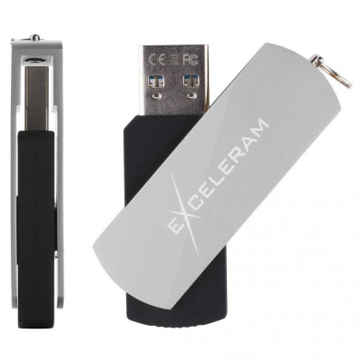 Exceleram 128 GB P2 Series Silver/Black USB 3.1 Gen 1 (EXP2U3SIB128)