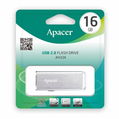 Apacer 16 GB AH33A USB 2.0 Metal silver (AP16GAH33AS-1)