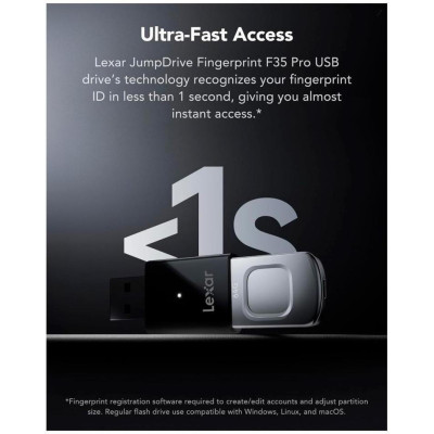 Lexar 128 GB JumpDrive Fingerprint F35 Pro USB3.2 (LJDF35P128G-RNBNG)