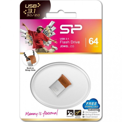 Silicon Power 64 GB Jewel J35 Brown (SP064GBUF3J35V1E)