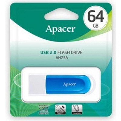 Apacer 64 GB AH23A USB 2.0 White/Blue (AP64GAH23AW-1)