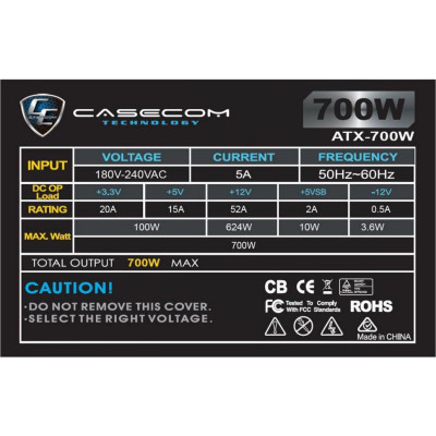 Casecom CM 700 ATX Casecom CM 700 ATX