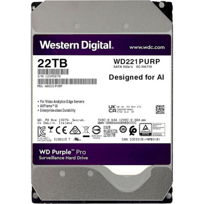 WD Purple Pro 22 TB (WD221PURP)