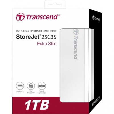 Transcend StoreJet 25C3S 1 TB Silver (TS1TSJ25C3S)