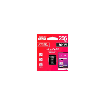 GOODRAM 256 GB microSDXC class 10 UHS-I + SD Adapter M1AA-2560R12 GOODRAM 256 GB microSDXC class 10 UHS-I + SD Adapter M1AA-2560R12