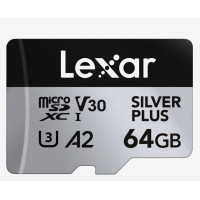 Lexar 64 GB microSDXC Professional Silver Plus UHS-I U3 V30 A2 Class 10 (LMSSIPL064G-BNANG)